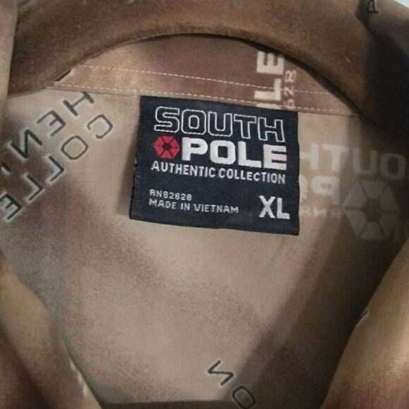 Vintage South Pole All Over Print Button Down Mens SZ XL Y2K Streetwear Rare! - Picture 3 of 5